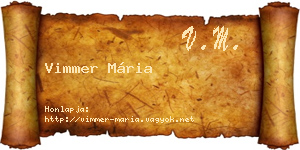 Vimmer Mária névjegykártya